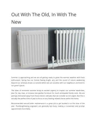 Out with the old, In with the new - Radiator Outlet