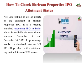 Check Shriram Properties IPO Allotment Status