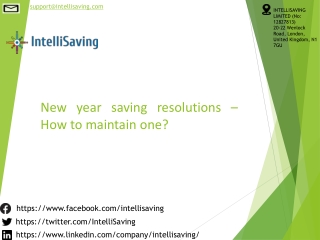 New year saving resolutions – How to maintain one?