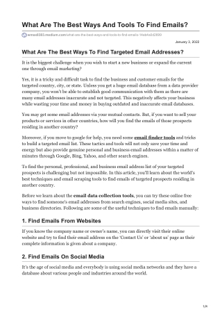 1What Are The Best Ways And Tools To Find Emails