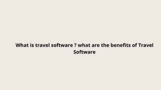 What is travel software  what are the benefits of Travel Software