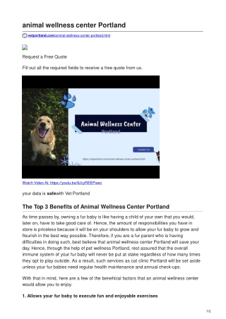 Animal Wellness Center Portland