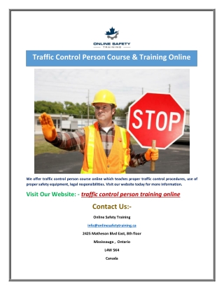 Traffic Control Person Course & Training Online