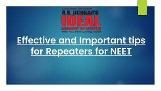 Effective and Important tips for Repeaters for NEET