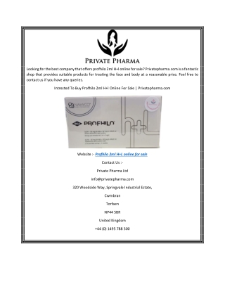 Intrested To Buy Profhilo 2ml H l Online For Sale Privatepharma.com