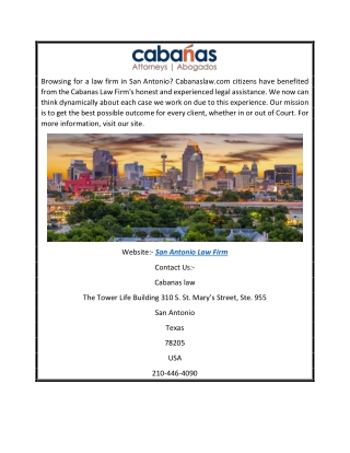 San Antonio Law Firm  Cabanaslaw.com