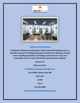 Flushing Coworking Space | Mercurycenterflushingny.com