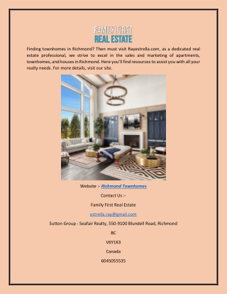 Richmond Townhomes | Rayestrella.com