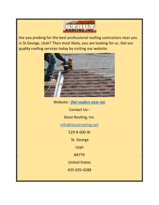 flat roofers near me  Stoutroofing.net