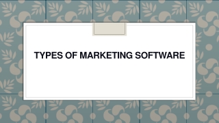 Types of Marketing Software