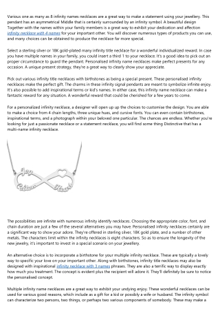 How to Get Hired in the infinity necklace with 6 names Industry