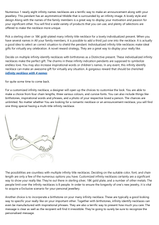 What's Holding Back the infinity necklace with 8 names Industry?
