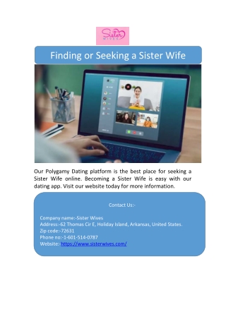 Finding or Seeking a Sister Wife