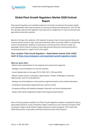 2021 Plant Growth Regulators Industry Global Analysis Report