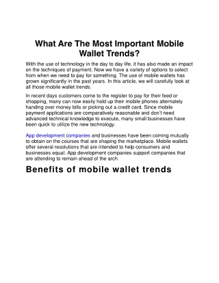 What Are The Most Important Mobile Wallet Trends
