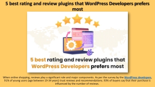 5 best rating and review plugins that WordPress Developers prefers most