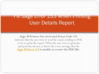 How To Fix Sage Error 153