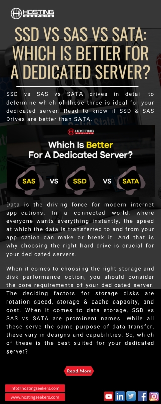SSD Vs SAS Vs SATA Which Is Better For A Dedicated Server