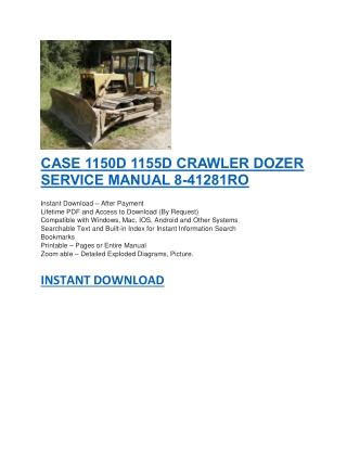 CASE 1150D 1155D CRAWLER DOZER SERVICE MANUAL 8-41281RO