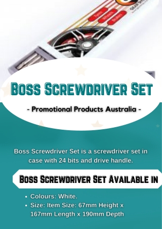 Boss Screwdriver Set | Promotional Products | Vivid Promotions