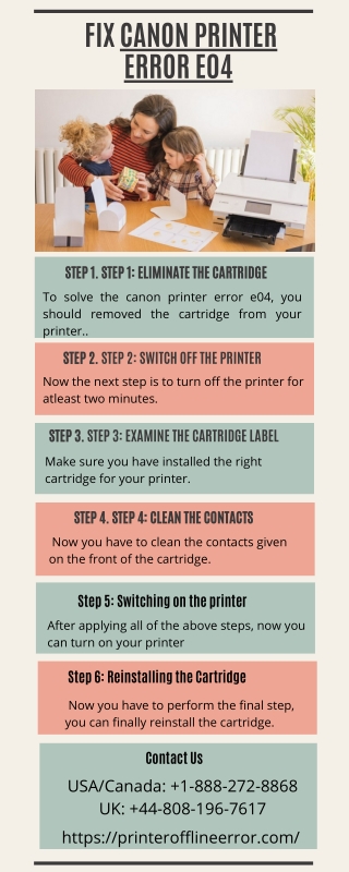 Steps To Fix Canon Printer Error E04