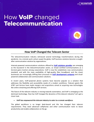 How VoIP Changed the Telecom Sector