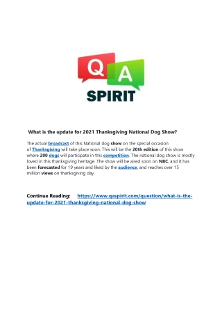 What is the update for 2021 Thanksgiving National Dog Show?
