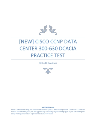 [New] Cisco CCNP Data Center 300-630 DCACIA Practice Test