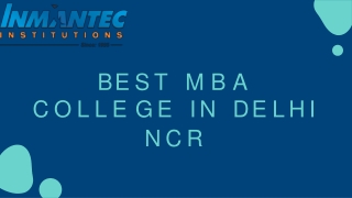 Best MBA College in Delhi NCR