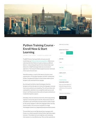 Career Scope on Python Training Course in Delhi, NCR