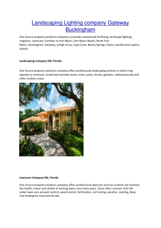 Landscaping Lighting company Gateway Buckingham