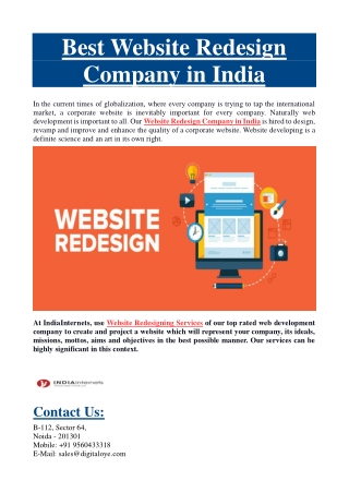 Website Redesign Company in India