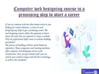 computer web designing courses