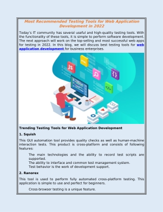 Most Recommended Testing Tools for Web Application Development in 2022