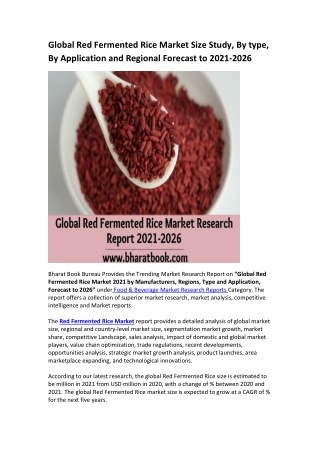 Global Red Fermented Rice Market Research Report 2021-2026