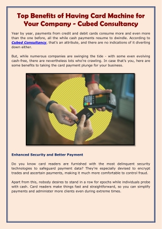 Top Benefits of Having Card Machine for Your Company - Cubed Consultancy-converted