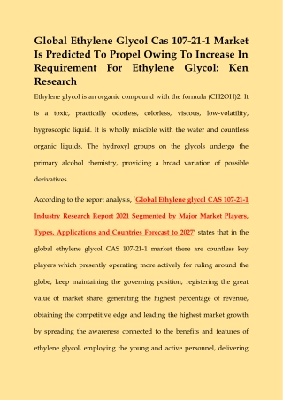 Global Ethylene Glycol Cas 107-21-1 Market-converted