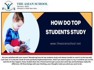 How Do Top Students Study