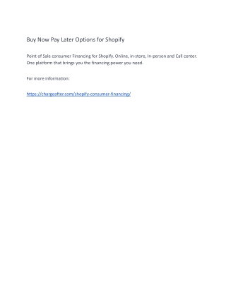 Buy Now Pay Later Options for Shopify