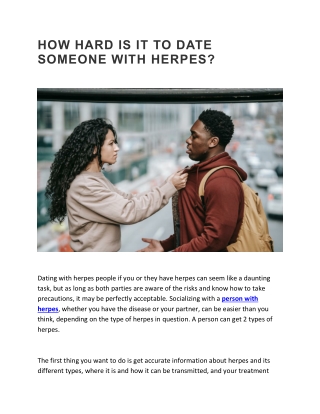 HOW HARD IS IT TO DATE SOMEONE WITH HERPES