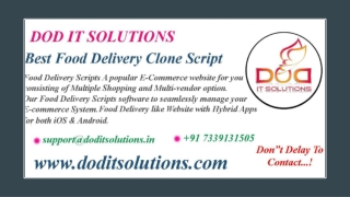 Best Food Delivery Script - Readymade Clone Script