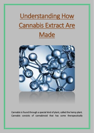 Understanding How Cannabis Extract Are Made
