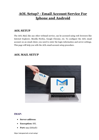 AOL Setup? - Email Account Service For Iphone and Android