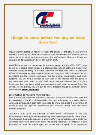 Things To Know Before You Buy An Obd2 Scan Tool