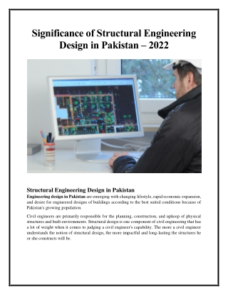 Significance of Structural Engineering Design in Pakistan – 2022