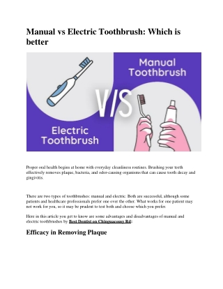 Manual vs Electric Toothbrush: Which is better