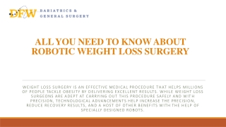 Robotic Assisted Surgery DFW