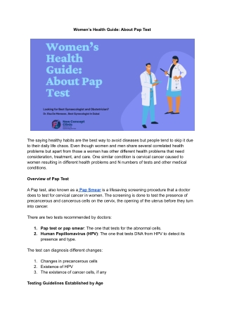 Women’s Health Guide_ About Pap Test