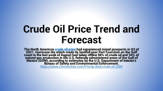 Crude Oil Prices Trend and Forecast