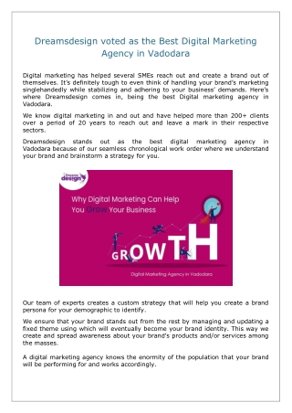 Dreamsdesign  Best Digital Marketing Agency in Vadodara
